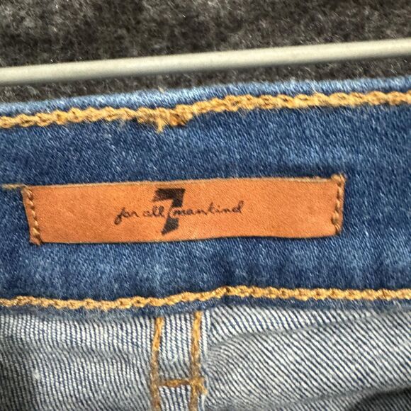 7 For All Mankind Jeans Womens 30 Blue Bootcut Stretch Welt Pockets Made USA - Picture 3 of 10